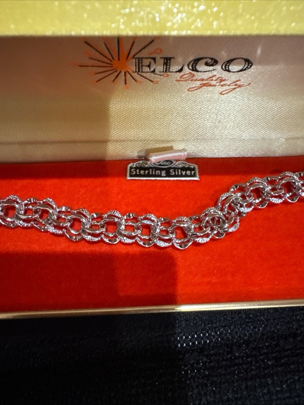 Vintage Elco  Silver Women's Double Link Chain bracelet Silver